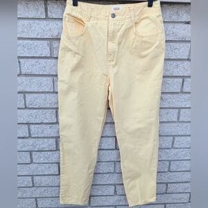 Talbots Jeans Women 12 Petite Yellow Skinny Pants High Waisted EUC 100% Cotton